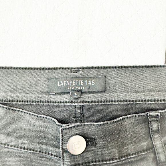 Lafayette 148 Black Charcoal Straight Leg Denim Jeans Size 6 - Picture 6 of 8
